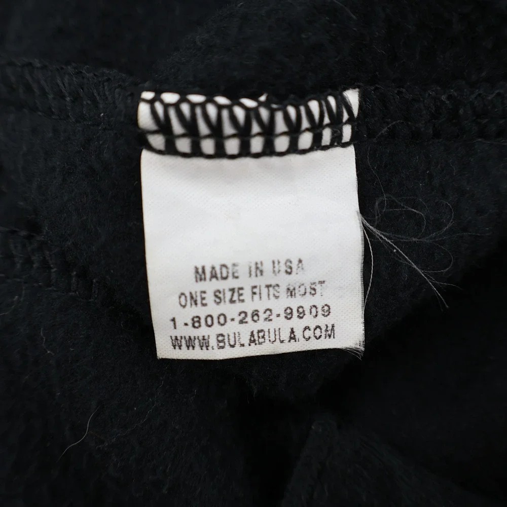Bula Fleece 5 Panel Cap Mens OSFM Black Purple Ear Flaps Made in USA Hat